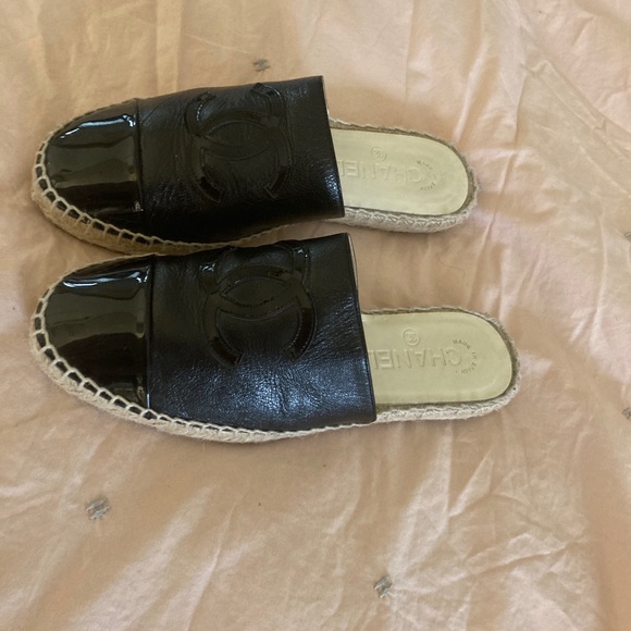 Chanel Black Espadrilles slides - Picture 9 of 12